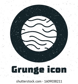 Grunge Planet Venus icon isolated on white background.  Vector Illustration