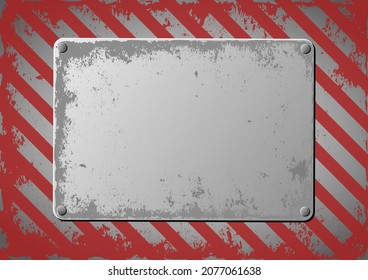 grunge plaque on striped background 