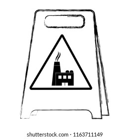 grunge plastic caution emblem factory pollution