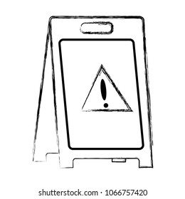 grunge plastic caution wet floor sign
