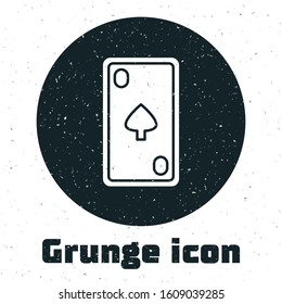 Grunge Playing card with diamonds symbol icon isolated on white background. Casino gambling.  Vector Illustration
