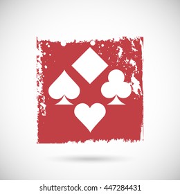 Grunge playing card icon vector