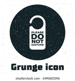 Grunge Please do not disturb icon isolated on white background. Hotel Door Hanger Tags.  Vector Illustration