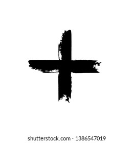 Grunge Plus Sign. Cross Symbol .Vector