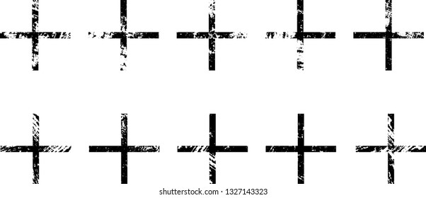 Grunge plus sign. cross .Vector