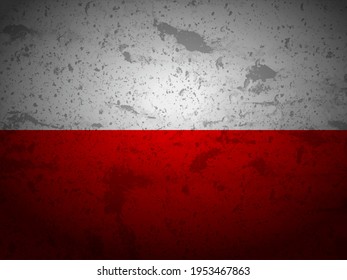 Grunge Poland flag textured background. Vector illustration.
