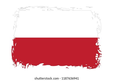 Grunge Poland flag.flag of Poland,banner vector illustration. Vector illustration eps10.