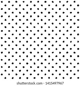 Grunge polka dot pattern on white background. Vector seamless image.