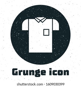 Grunge Polo shirt icon isolated on white background.  Vector Illustration