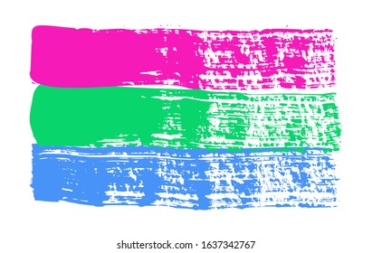 Grunge Polysexual pride flag. Vector illustration Symbol of LGBTQ community.