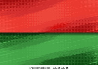 Grunge pop art comic versus background with dotted red and green color, vector illustration.