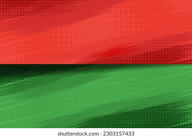 Grunge pop art comic versus background with dotted red and green color, vector illustration.