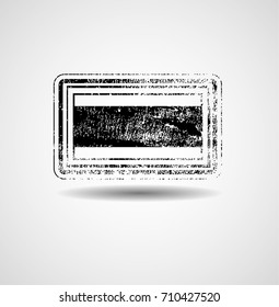 Grunge post Stamp. Can be used also as Rectangle, Banner, Insignia , Logo, Icon, Label or Badge Vector distress textures. Blank shapes.