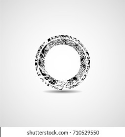 Grunge post Stamp. Can be used as Circle, Banner, Insignia , Logo, Icon, Label or Badge Vector distress textures. Blank shapes.