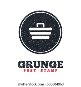 Grunge post stamp. Circle banner or label. Shopping Cart sign icon. Online buying button. Dirty textured web button. Vector