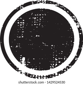 Grunge Post Stamp. Circle, Round Banner, Insignia, Logo, Icon, Label or Badge. Vector Distressed Texture. Blank Shape. Vector Illustration. Black circle isolated on white. EPS10.