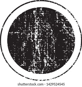 Grunge Post Stamp. Circle, Round Banner, Insignia, Logo, Icon, Label or Badge. Vector Distressed Texture. Blank Shape. Vector Illustration. Black circle isolated on white. EPS10.