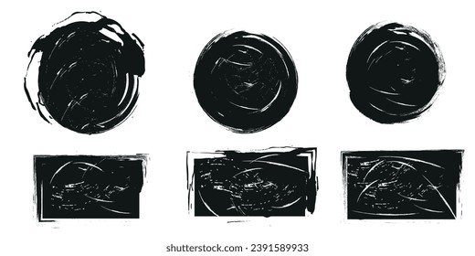 Colección de sellos postales, Círculo. Banners, insignias, logotipos, iconos, etiquetas y distintivos fijos. formato de vector de distancias texturas.blank.vector ilustrador