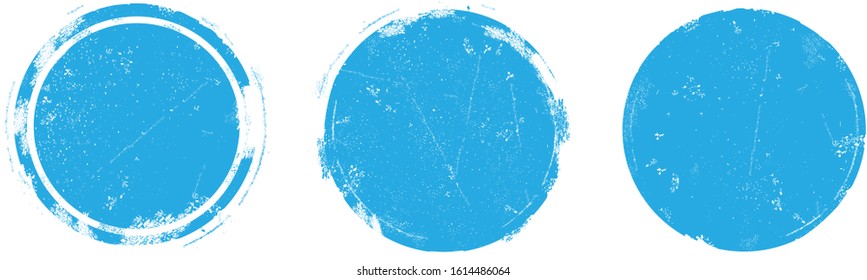 Grunge post stamp texture set isolated on white. Retro stamp texture circle for badge and label. Collection of circle stamp texture for seal, ink, round stamp, circle rubber and banner.Distress vector