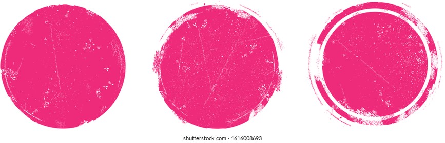 Grunge post stamp texture set isolated on white. Retro stamp texture circle for badge and label. Collection of circle stamp texture for seal, ink, round stamp, circle rubber and banner.Distress vector