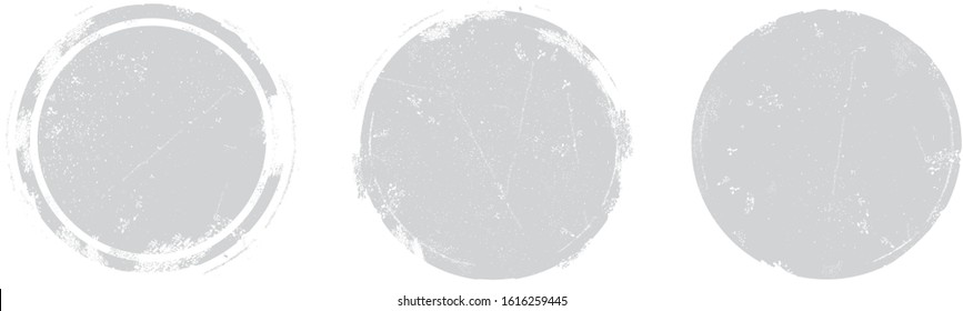 Grunge post stamp texture set isolated on white. Retro stamp texture circle for badge and label. Collection of circle stamp texture for seal, ink, round stamp, circle rubber and banner.Distress vector