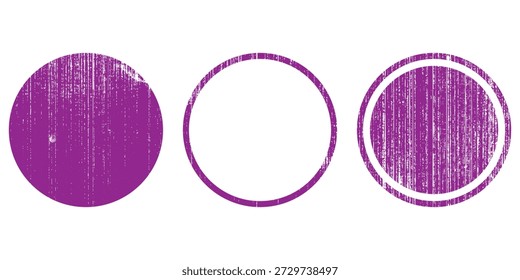 Grunge post selo textura conjunto isolado no branco. Círculo de textura de carimbo retrô para emblema e rótulo. Coleção de textura de selo circular para selo, tinta, selo redondo, borracha circular e banner.Distress vetor
