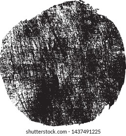Grunge Post Stamp. Uneven Hand Drawn Circle, Round Banner, Insignia, Logo, Icon, Label or Badge. Vector Distressed Texture. Blank Shape. Vector Illustration. Black circle isolated on white. EPS10.
