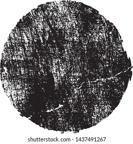 Grunge Post Stamp. Uneven Hand Drawn Circle, Round Banner, Insignia, Logo, Icon, Label or Badge. Vector Distressed Texture. Blank Shape. Vector Illustration. Black circle isolated on white. EPS10.