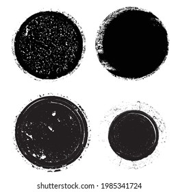 Grunge post stamps collection, circle. Banner, insignia , logo. Textured label . Rounded badge . Vector distress texture. Blank shape.