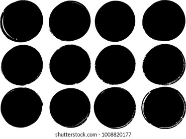 Grunge post Stamps Collection, Circles. Banners, Insignias , Logos, Icons, Labels and Badges Set . vector distress textures.blank shapes.