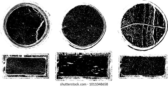Grunge post Stamps Collection, Circles. Banners, Insignias , Logos, Icons, Labels and Badges Set . vector distress textures.blank shapes.