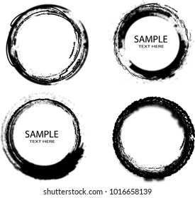 Grunge post Stamps Collection, Circles. Banners, Insignias , Logos, Icons, Labels and Badges Set . vector distress textures.blank shapes. Round Border frames