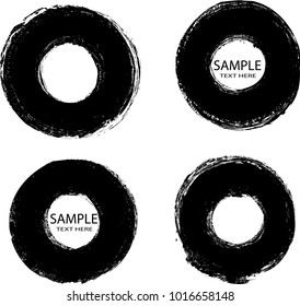 Grunge post Stamps Collection, Circles. Banners, Insignias , Logos, Icons, Labels and Badges Set . vector distress textures.blank shapes. Round Border frames