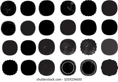 Grunge post Stamps Collection, Circles. Banners, Insignias , Logos, Icons, Labels and Badges Set . vector distress textures.blank shapes.