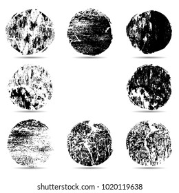 Grunge post Stamps Collection, Circles. Banners, Insignias , Logos, Icons, Labels and Badges Set . vector distress textures.blank shapes.