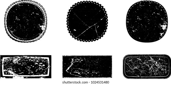 Grunge post Stamps Collection, Circles. Banners, Insignias , Logos, Icons, Labels and Badges Set . vector distress textures.blank shapes.
