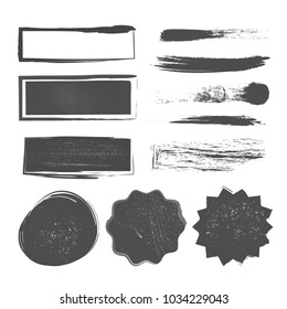 Grunge post Stamps Collection, Circles. Banners, Insignias , Logos, Icons, Labels and Badges Set . vector distress textures.blank shapes.