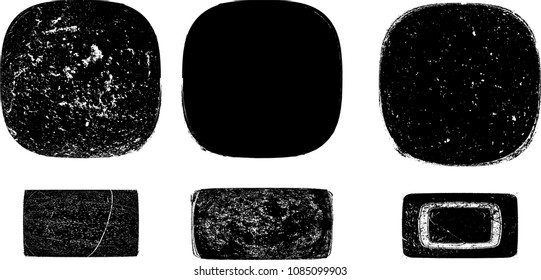 Grunge post Stamps Collection, Circles. Banners, Insignias , Logos, Icons, Labels and Badges Set . vector distress textures.blank shapes.