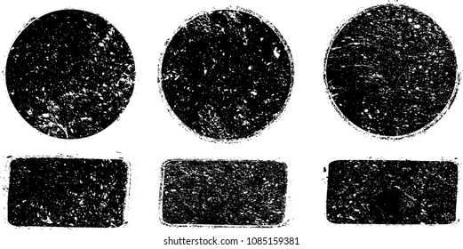 Grunge post Stamps Collection, Circles. Banners, Insignias , Logos, Icons, Labels and Badges Set . vector distress textures.blank shapes.