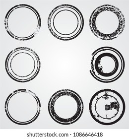 Grunge post Stamps Collection, Circles. Banners, Insignias , Logos, Icons, Labels and Badges Set . vector distress textures.blank shapes.