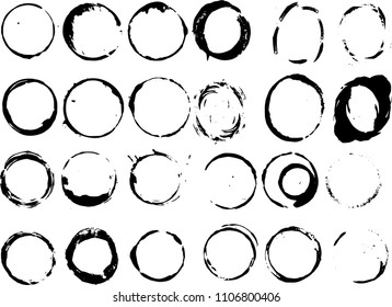 Grunge post Stamps Collection, Circles. Banners, Logos, Icons, Labels and Badges Set . vector distress textures.blank shapes.

