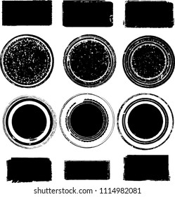 Grunge post Stamps Collection, Circles. Banners, Insignias , Logos, Icons, Labels and Badges Set . vector distress textures.blank shapes.