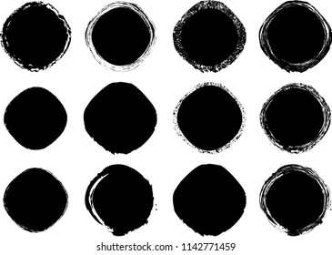 Grunge post Stamps Collection, Circles. Banners, Insignias , Logos, Icons, Labels and Badges Set . vector distress textures.blank shapes.
