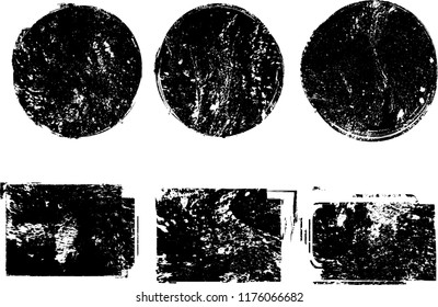 Grunge post Stamps Collection, Circles. Banners, Insignias , Logos, Icons, Labels and Badges Set . vector distress textures.blank shapes.