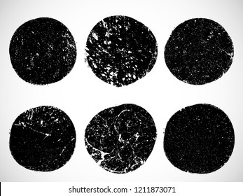 Grunge post Stamps Collection, Circles. Banners, Insignias , Logos, Icons, Labels and Badges Set . vector distress textures.blank shapes.