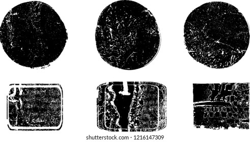 Grunge post Stamps Collection, Circles. Banners, Insignias , Logos, Icons, Labels and Badges Set . vector distress textures.blank shapes.