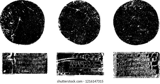 Grunge post Stamps Collection, Circles. Banners, Insignias , Logos, Icons, Labels and Badges Set . vector distress textures.blank shapes.
