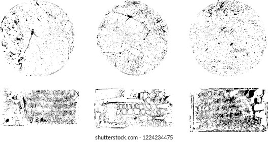 Grunge post Stamps Collection, Circles. Banners, Insignias , Logos, Icons, Labels and Badges Set . vector distress textures.blank shapes.