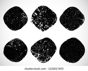Grunge post Stamps Collection, Circles. Banners, Insignias , Logos, Icons, Labels and Badges Set . vector distress textures.blank rounded shapes.