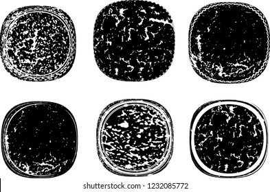 Grunge post Stamps Collection, Circles. Banners, Insignias , Logos, Icons, Labels and Badges Set . vector distress textures.blank shapes.
